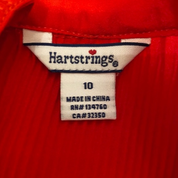 Hartstrings Woven Tunic Long Sleeve Red Girls Size 10 BRAND NEW - Picture 3 of 4